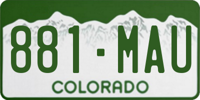 CO license plate 881MAU