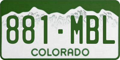 CO license plate 881MBL
