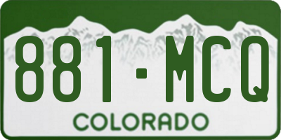 CO license plate 881MCQ