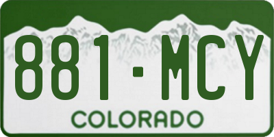 CO license plate 881MCY