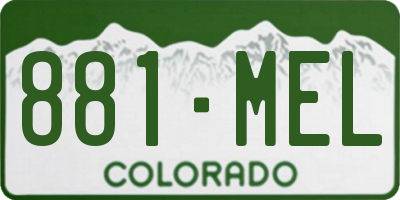 CO license plate 881MEL
