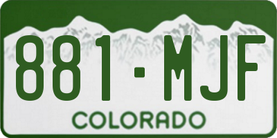 CO license plate 881MJF