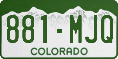 CO license plate 881MJQ