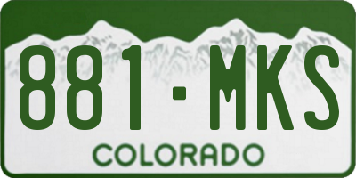 CO license plate 881MKS