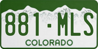 CO license plate 881MLS