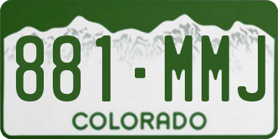 CO license plate 881MMJ