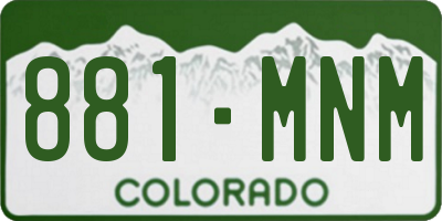 CO license plate 881MNM