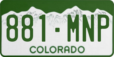 CO license plate 881MNP