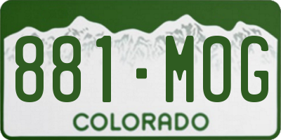 CO license plate 881MOG