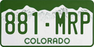CO license plate 881MRP