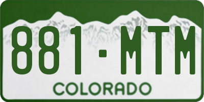 CO license plate 881MTM