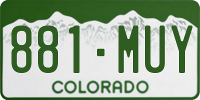 CO license plate 881MUY