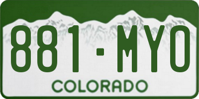 CO license plate 881MYO
