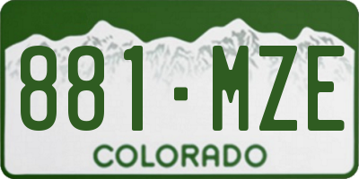 CO license plate 881MZE