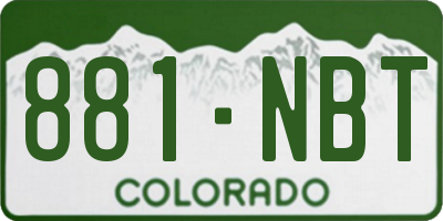 CO license plate 881NBT