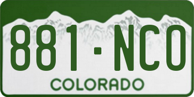 CO license plate 881NCO