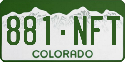CO license plate 881NFT