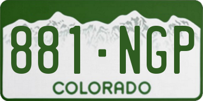 CO license plate 881NGP