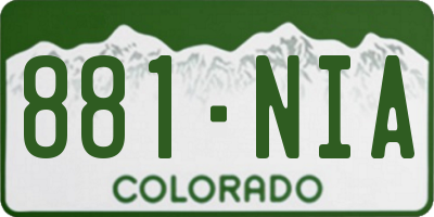 CO license plate 881NIA