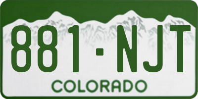 CO license plate 881NJT
