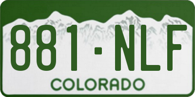 CO license plate 881NLF