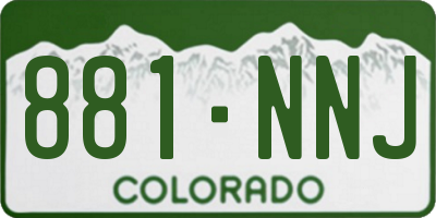 CO license plate 881NNJ