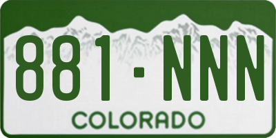 CO license plate 881NNN