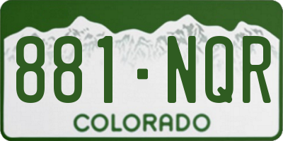 CO license plate 881NQR