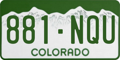 CO license plate 881NQU