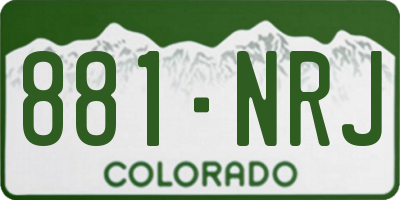 CO license plate 881NRJ