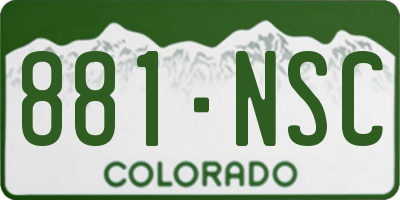CO license plate 881NSC