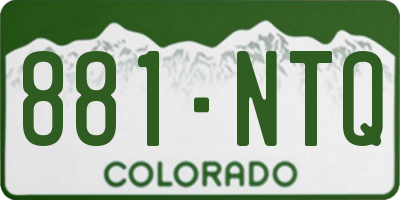 CO license plate 881NTQ