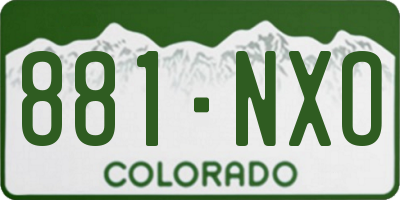 CO license plate 881NXO