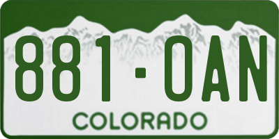 CO license plate 881OAN