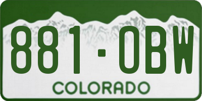 CO license plate 881OBW