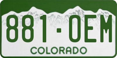 CO license plate 881OEM