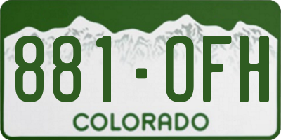 CO license plate 881OFH