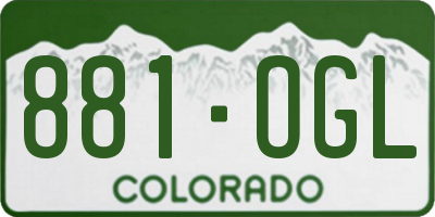 CO license plate 881OGL