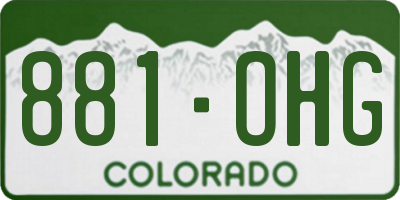 CO license plate 881OHG