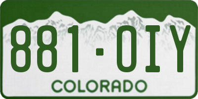 CO license plate 881OIY