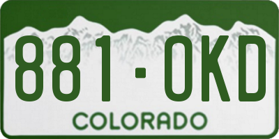 CO license plate 881OKD
