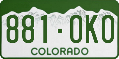 CO license plate 881OKO