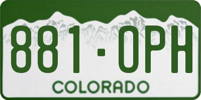 CO license plate 881OPH