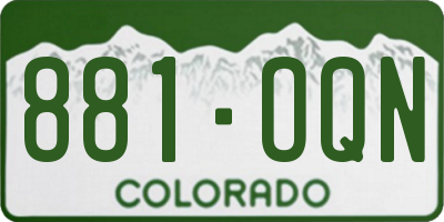 CO license plate 881OQN