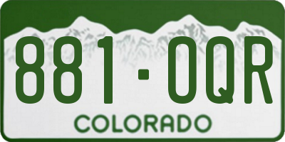CO license plate 881OQR