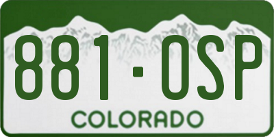 CO license plate 881OSP