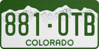 CO license plate 881OTB
