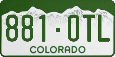 CO license plate 881OTL