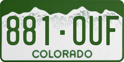 CO license plate 881OUF