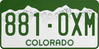 CO license plate 881OXM